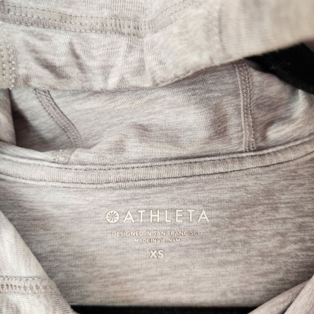 Athleta Cropped Grey Lightweight Hoodie Hooded Sweatshirt Lightweight Women's XS - Picture 6 of 11